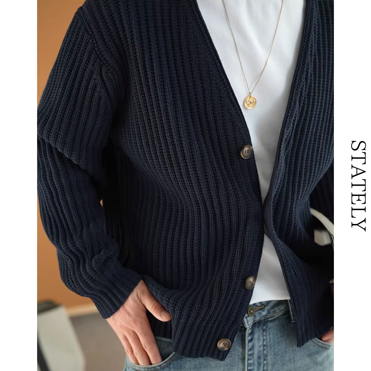 リブ Texture Knit Cardigan/2color_T28・画像9