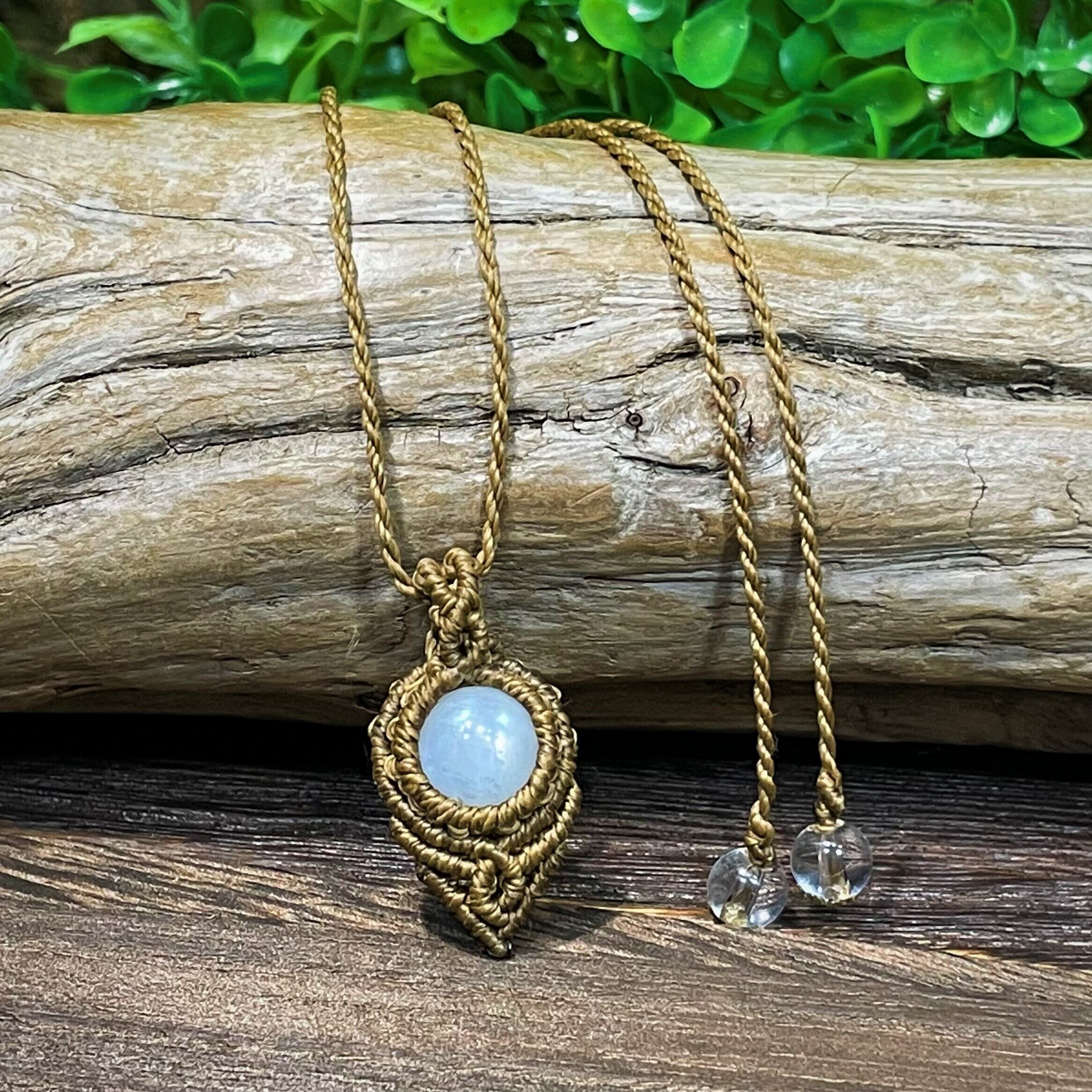 ムーンストーン マクラメペンダント ムーンストーン マクラメペンダント T135 | Trickster マクラメ