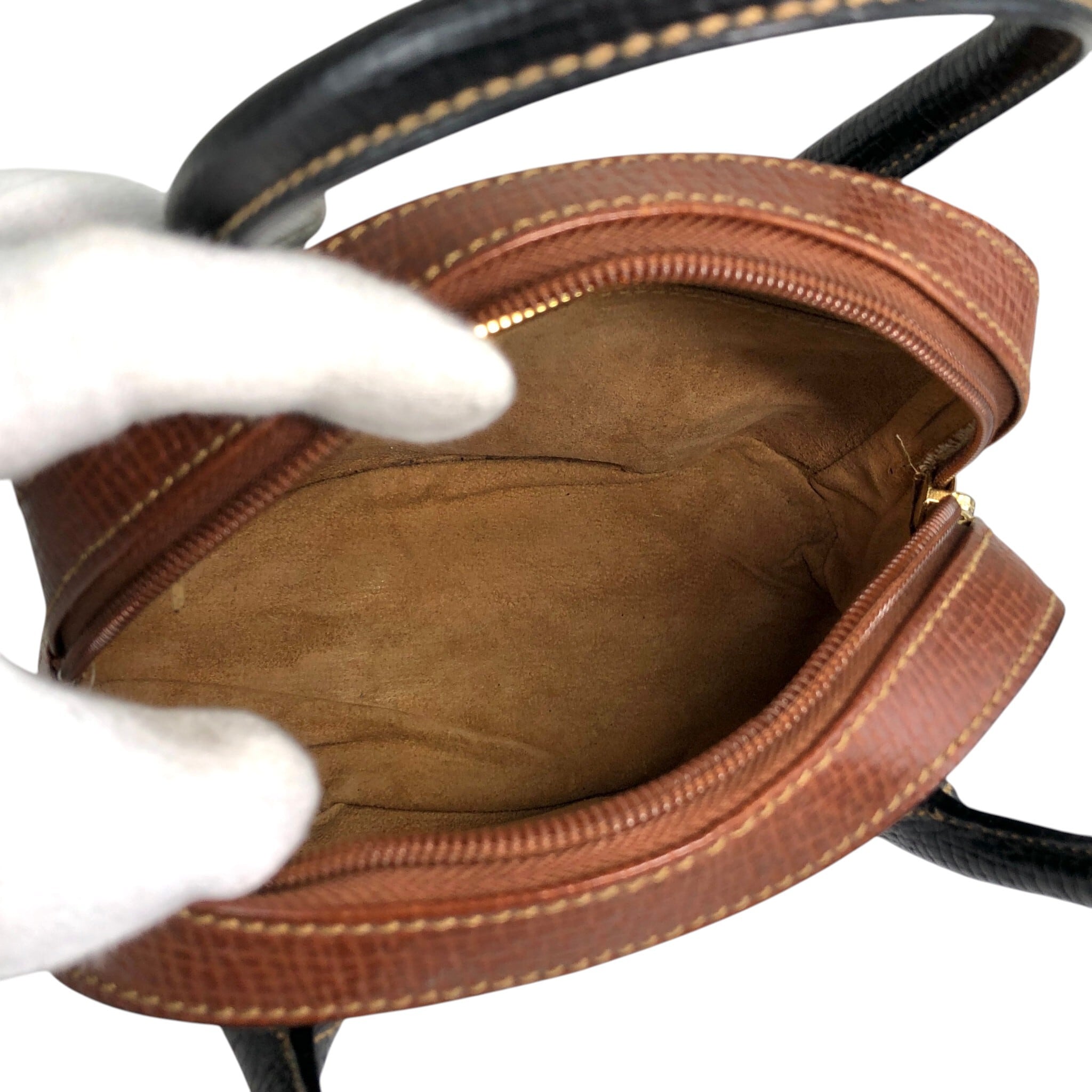 LOEWE ロエベ ショルダーバッグ ブラック ブラウン レザー バイカラー