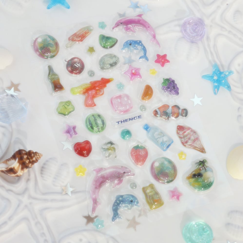 Paradise」3D クリア エポキシ ステッカー | THENCE