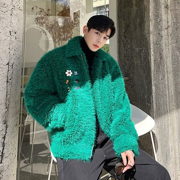 予約販売】ファーブルゾン メンズ 無地ジップアップ アウター ボア