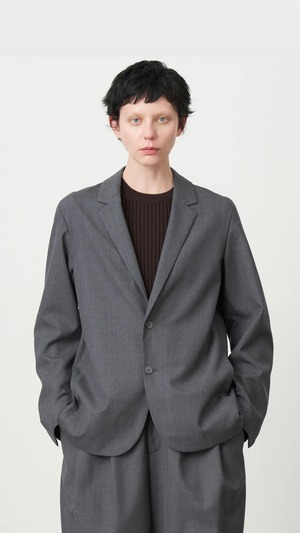 ATON -WOOL TROPICAL | TAILORED JACKET- : GRAY,