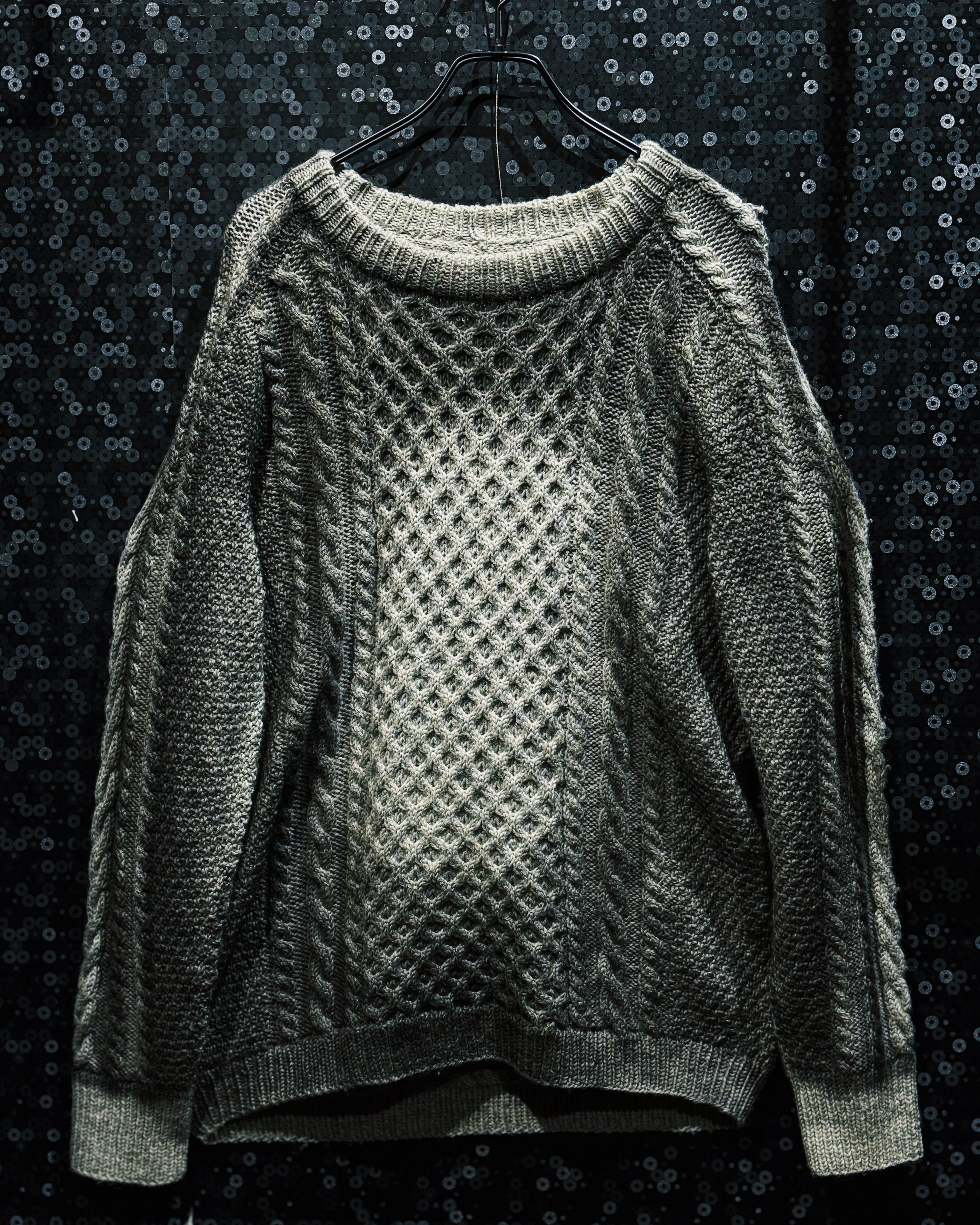 【ÆIEM】“再倖築” original re:constructed multi-pattern docking fisherman knit sweater