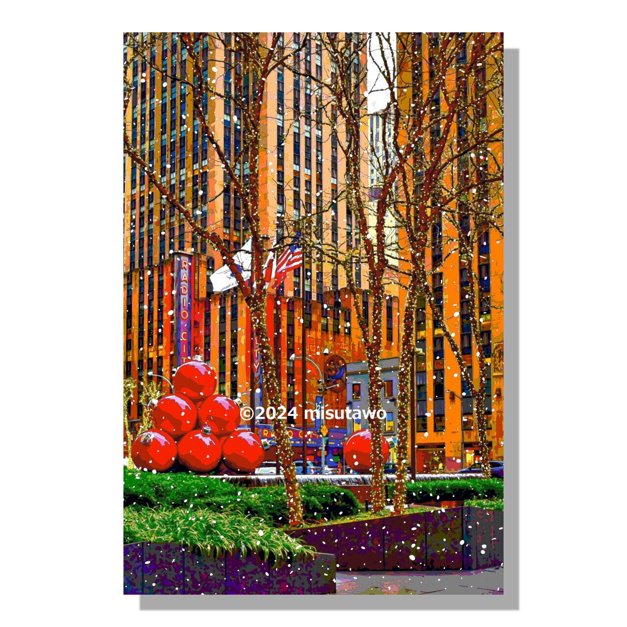 アートポスター】ニューヨーク 雪降るクリスマス（作品No.634