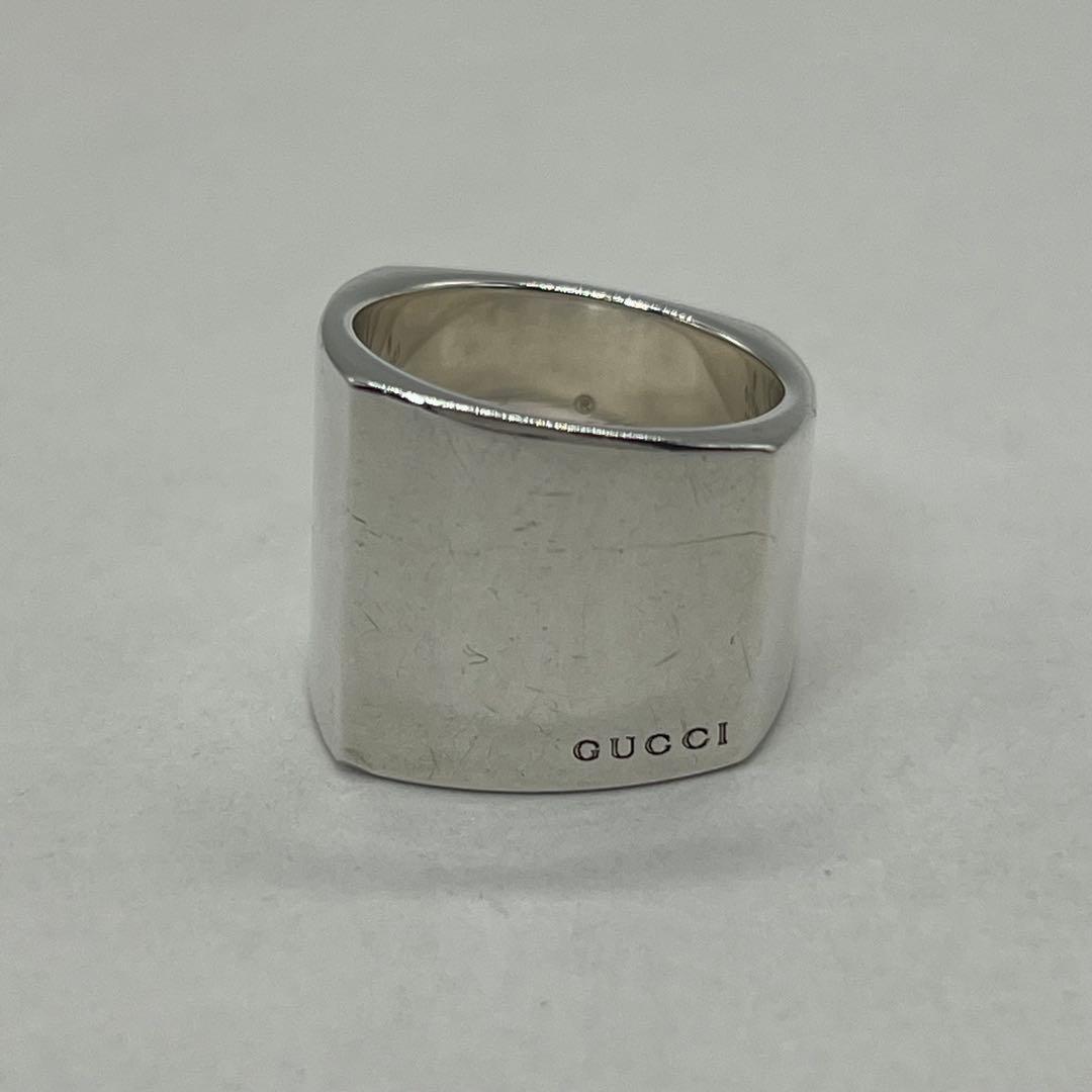 グッチ GUCCI スクエア ワイドリング 表記サイズ12 SV925