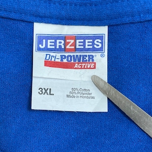 【JERZEES】高速道路 ハワイ ワンポイント プリント Tシャツ 3XL ビッグシルエット 両面プリント バックプリント ブルー 半袖 us古着