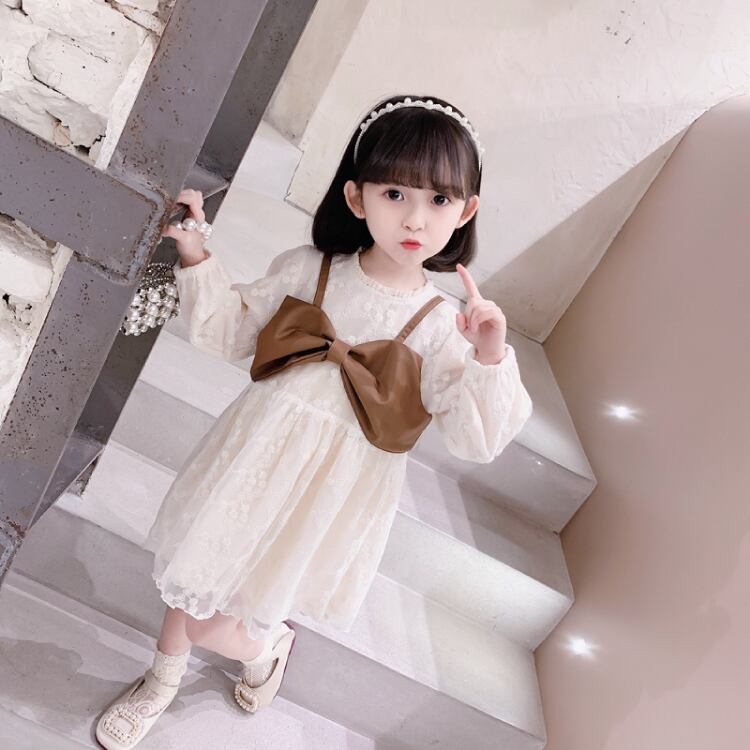 【90㎝-130㎝】ワンピース　レース　リボン　ガーリー　プリンセス　韓国子供服　子供服　キッズ　 | Q-toworld(キュートワールド)子供服｜  powered by BASE