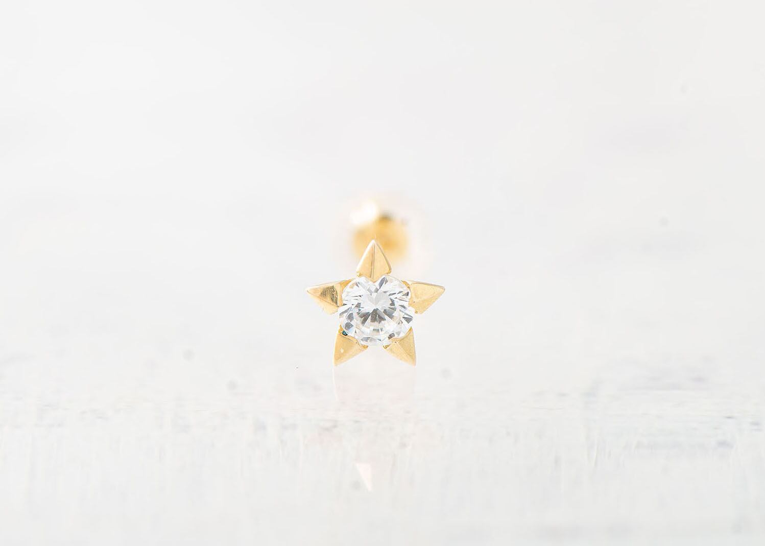 【受注製作3〜4週間】 K18 ほし座シングルピアス・中(クラシック)