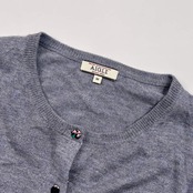 AIGLE エーグル デザイン ボタン ニット カーディガン M/くすみブルー グレー系 レディース