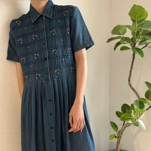 FLOWER DENIM DRESS