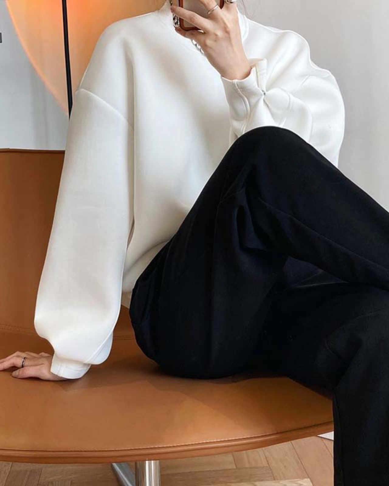 ルーズシルエットスウェット スリーブボタンデザイン 3color A0936 - 11