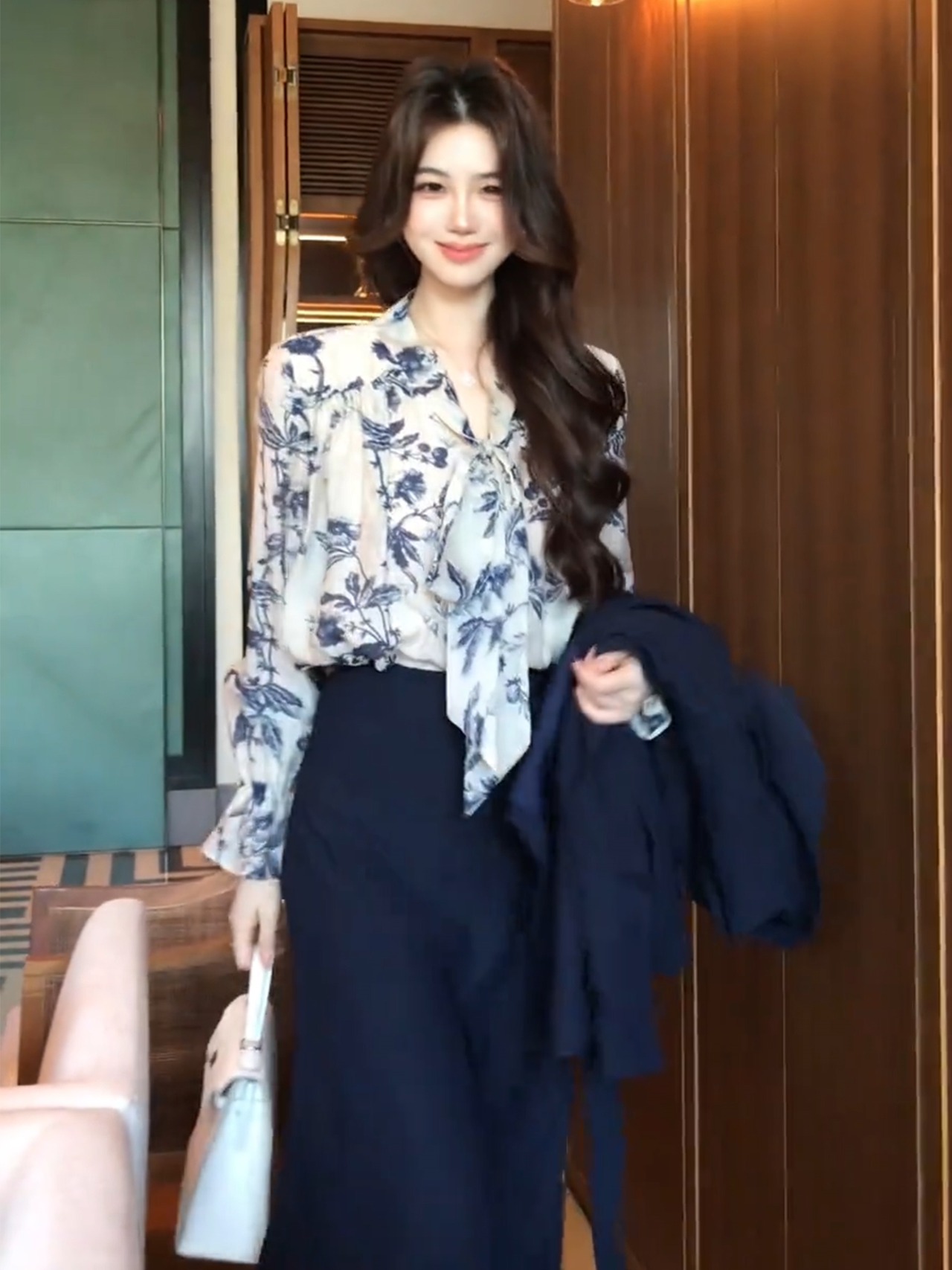 大人花柄リボンブラウス_157393