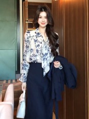 大人花柄リボンブラウス_157393