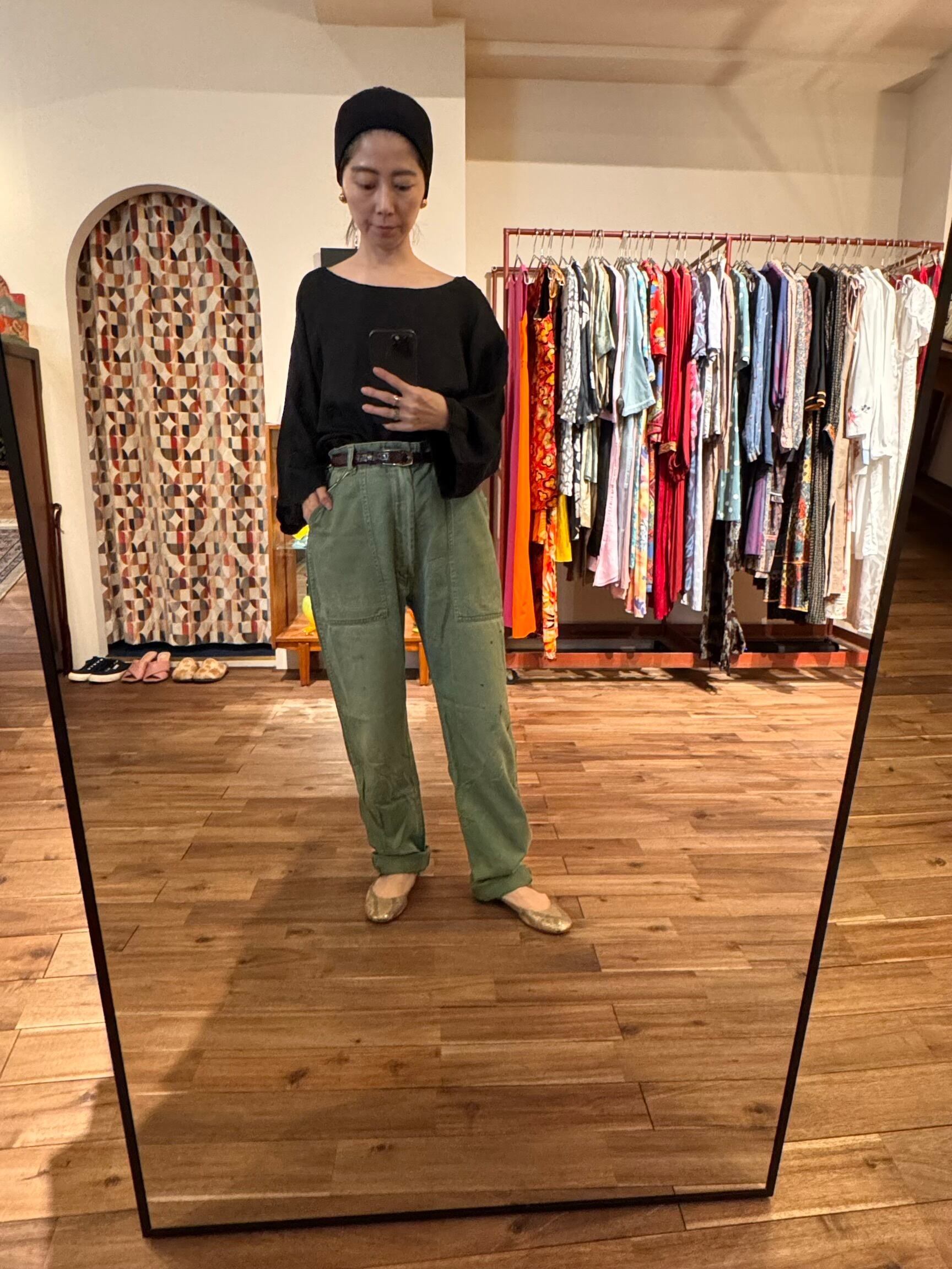 70s OG-107 ベイカーパンツ コットンサテン 1950's-1970's U.S. ARMY OG-107 ベイカーパンツ コットンサテン