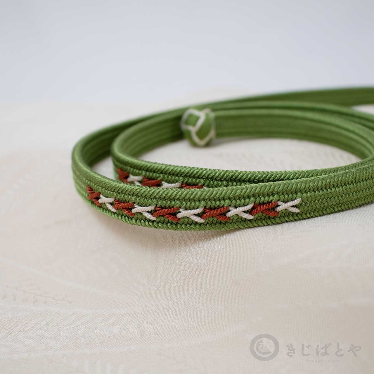 正絹 おだまきの帯締め 仏手柑