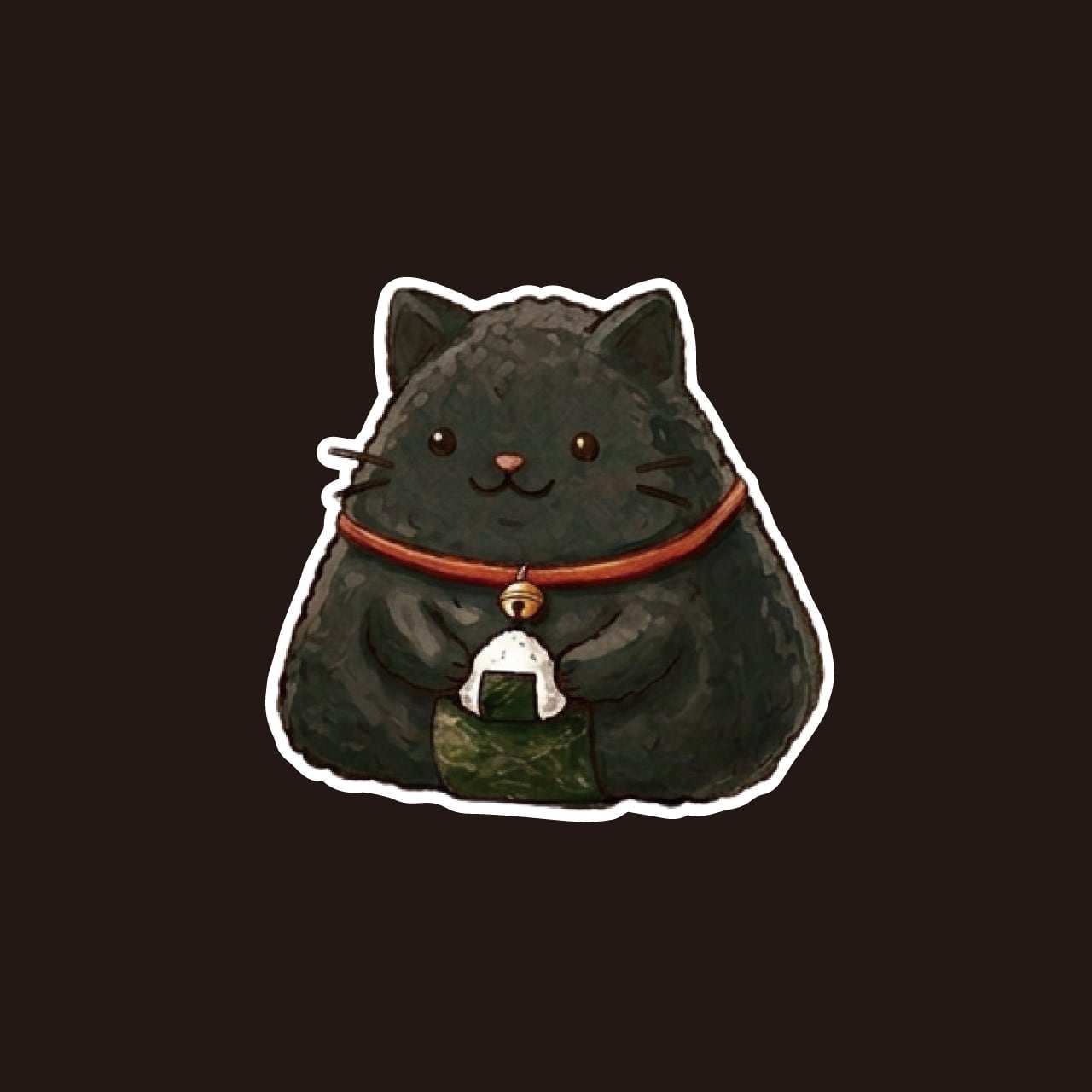 黒猫・くろねこ・クロネコ・おにぎり・おもしろい・かわいい・PC・スマホ・ステッカー・インクジェット・シール