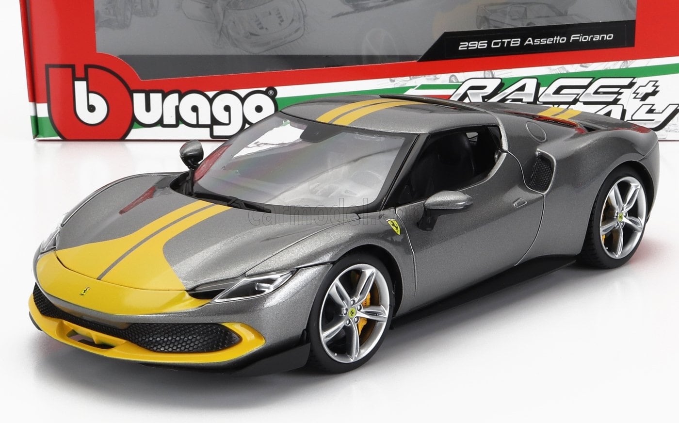 フェラーリ　1/18　ASSETTO　グレー　FIORANO　GTB　Burago　296　Ferrari　ブラーゴ-