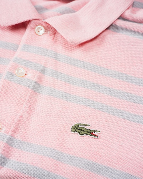 [70-80's] "CHEMESE LACOSTE" Moss stitch S/S Knit Polo (Made in France)