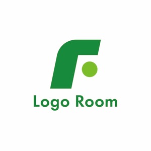 No596 シンプルなFのロゴ【アルファベット、F、緑、シンプル、フラット、建築、建設、製造、設備、IT、WEB、ネット、テクノロジー】