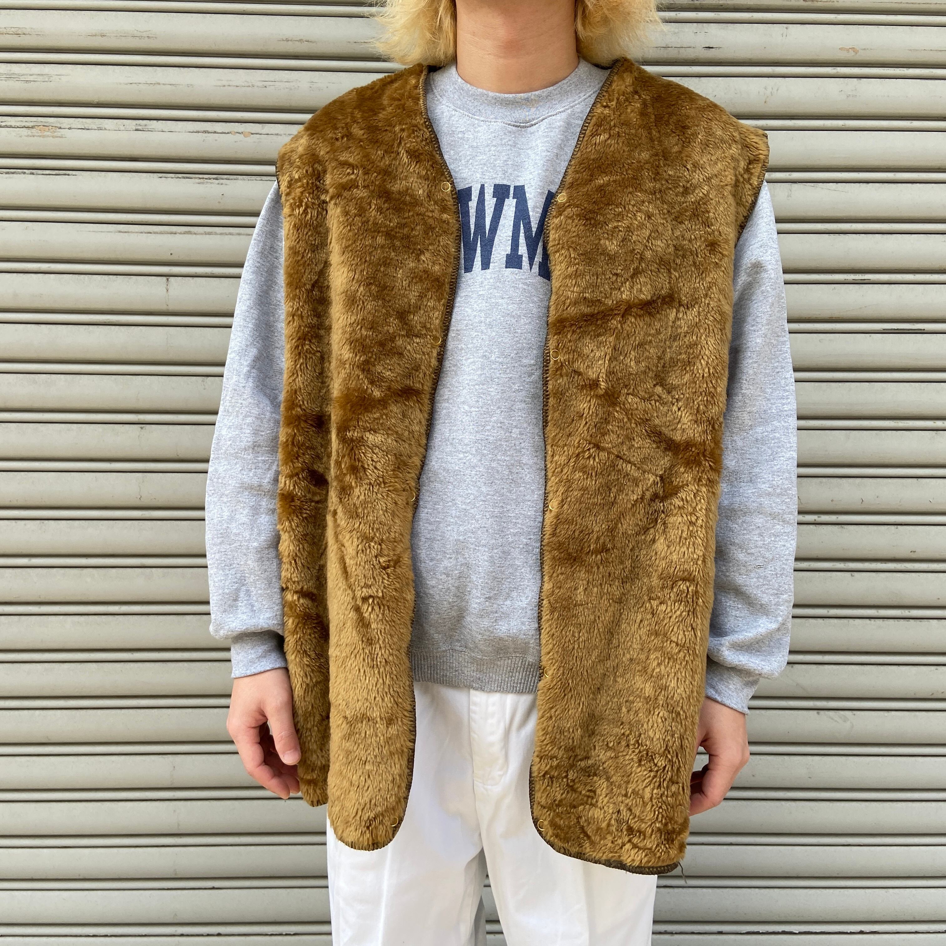 Barbour バブアー ボアライナーベスト リバーシブル ブラウン XL相当