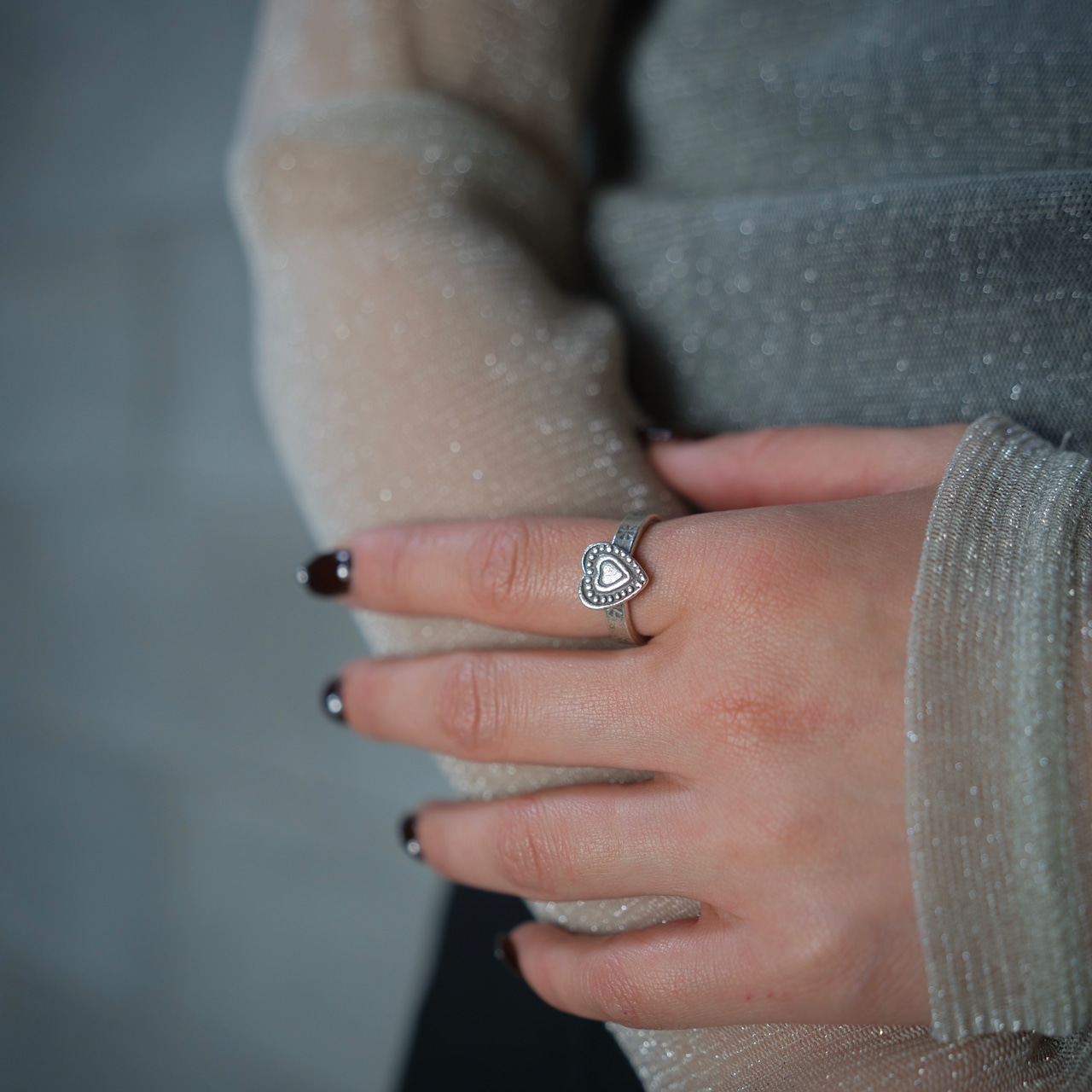 Karen silver , Heart design ring
