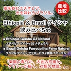 Ethiopia & Brazil ゲイシャ飲み比べSet(エチオピア & ブラジル ゲイシャ飲み比べセット)各75g 【受注焙煎・自家焙煎コーヒー豆】【フルーティーな香りと酸味】