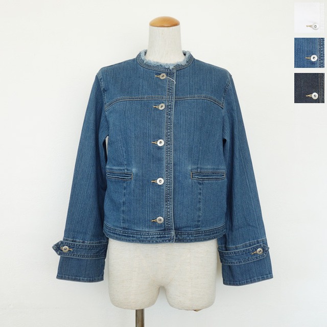 MyLanka (ミランカ) デニムジャケット ノーカラー ショート 長袖 10oz ストレッチ M41001