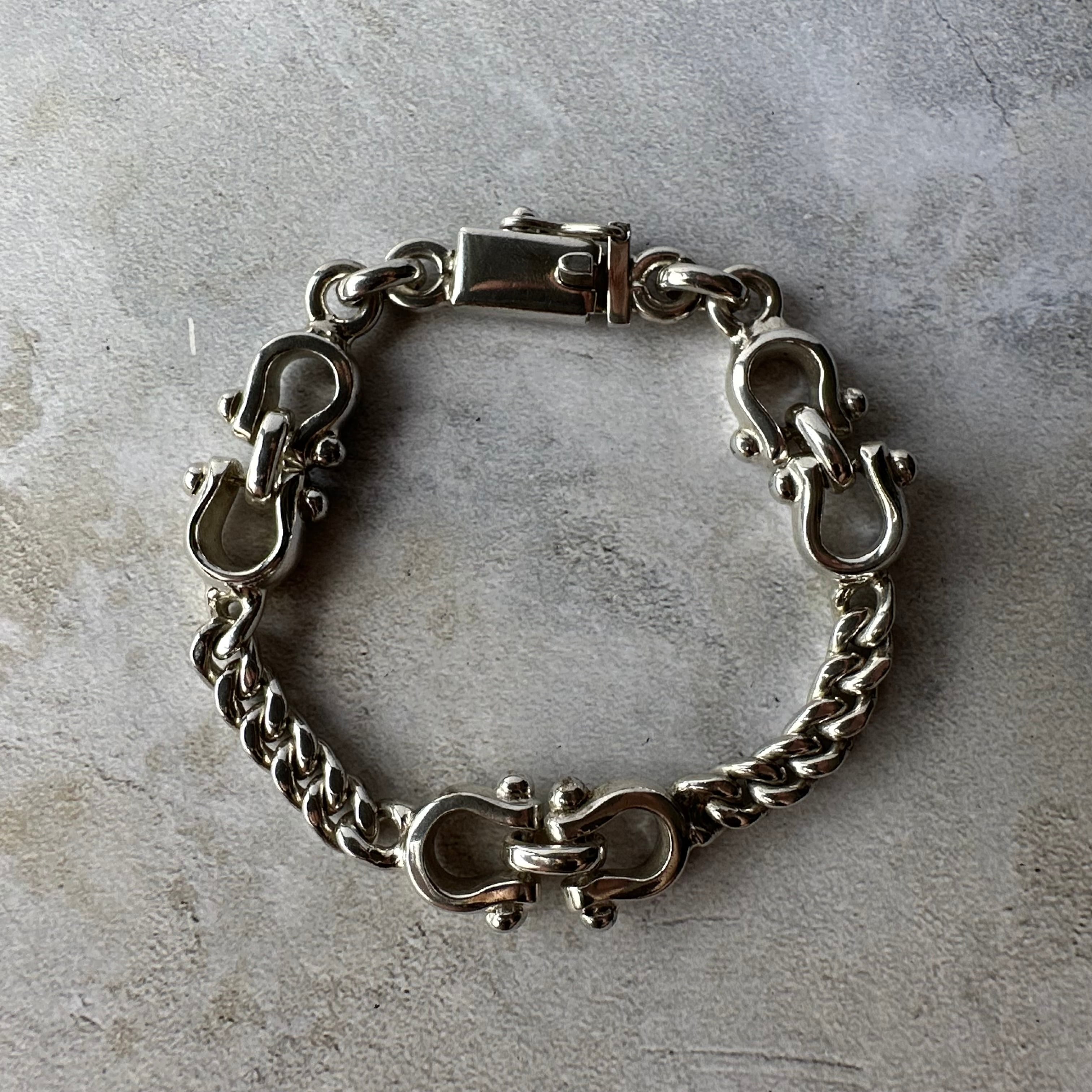 Vintage Horseshoe Chain Link Bracelet Silver925 Made in Mexico