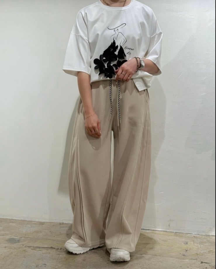 Posie dress＊select】ダブルコードスウェットワイドパンツ 77638