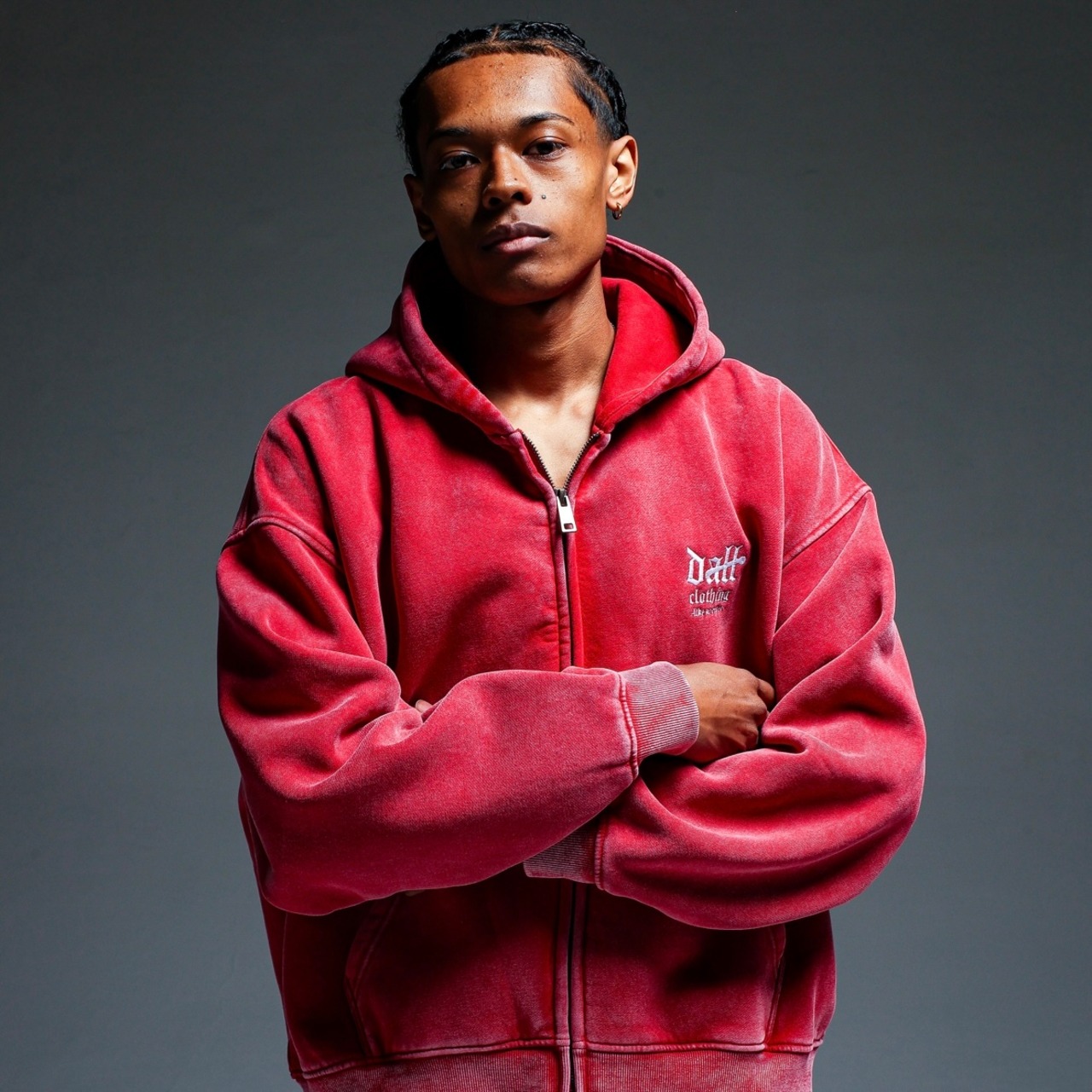 OG SMALL LOGO PIGMENT ZIP HOODIE