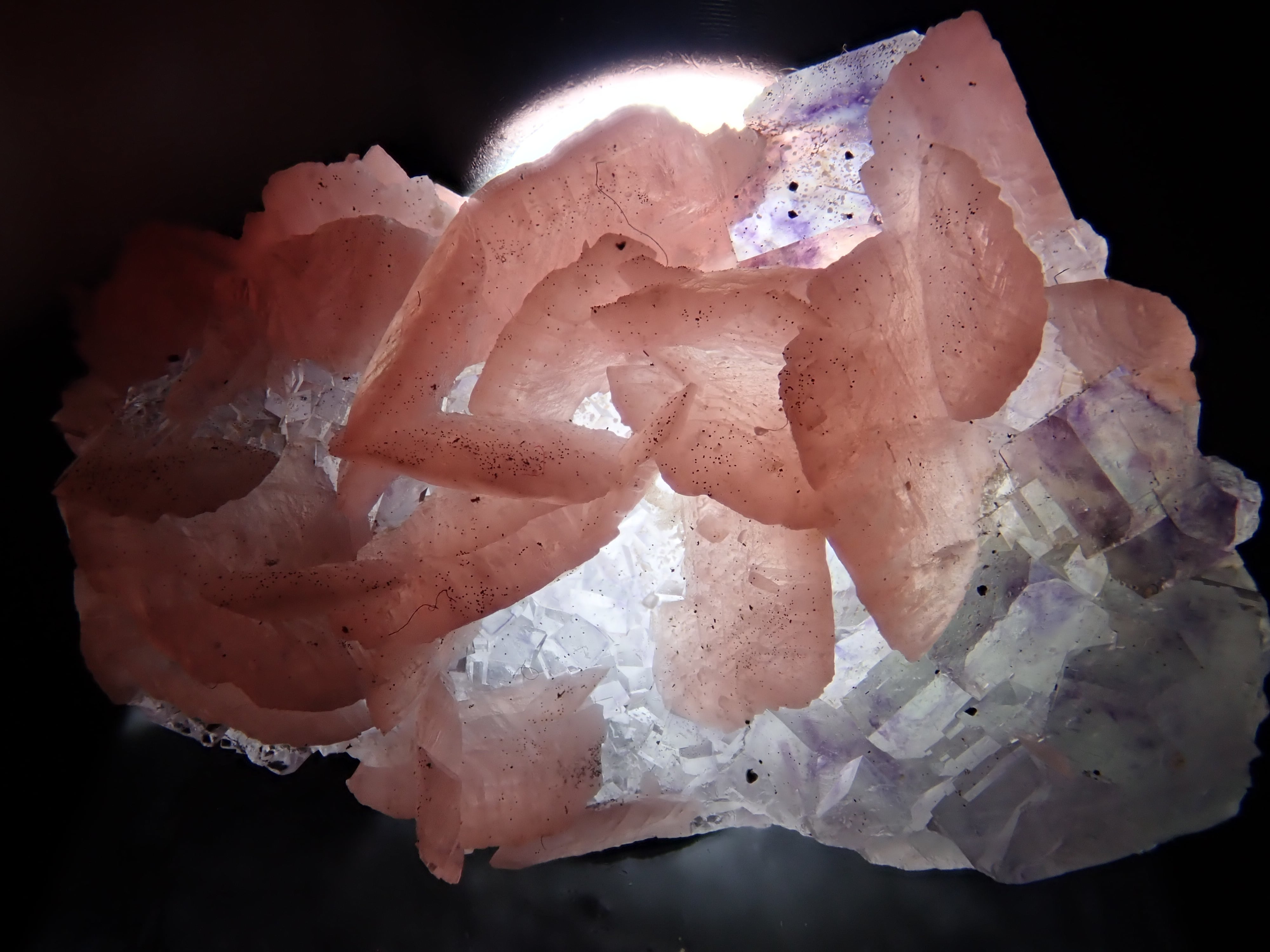 ロードクロサイト フローライト Fluorite & 菱マンガン鉱 (蛍石