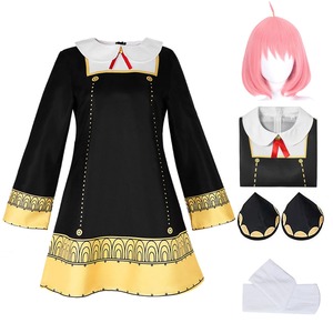 【特価処分】[Formemory] アニメ コスプレ ピンク 可愛い ハロウィン アニメに人気になるキャラクター コスプレ衣装＋髪飾り＋靴下＋ウイッグ ウイッグ付 フルセット 髪飾り付き コスチューム 可愛い ハロウィン クリスマス 文化祭 コスチューム かわいい 学園祭 クリスマス