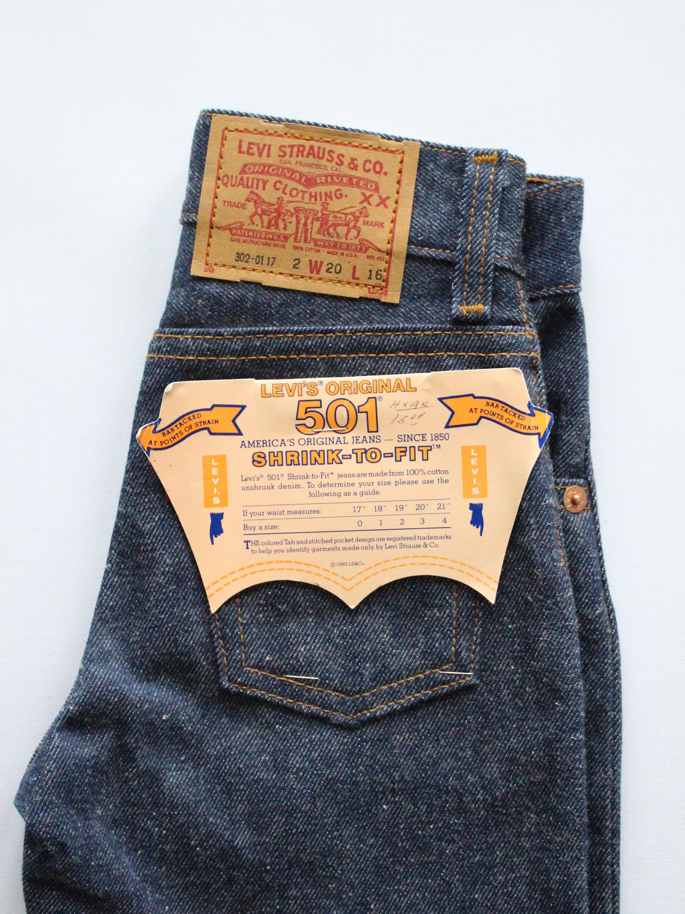 80s Levis 302−0117 BABY VINTAGE USA製