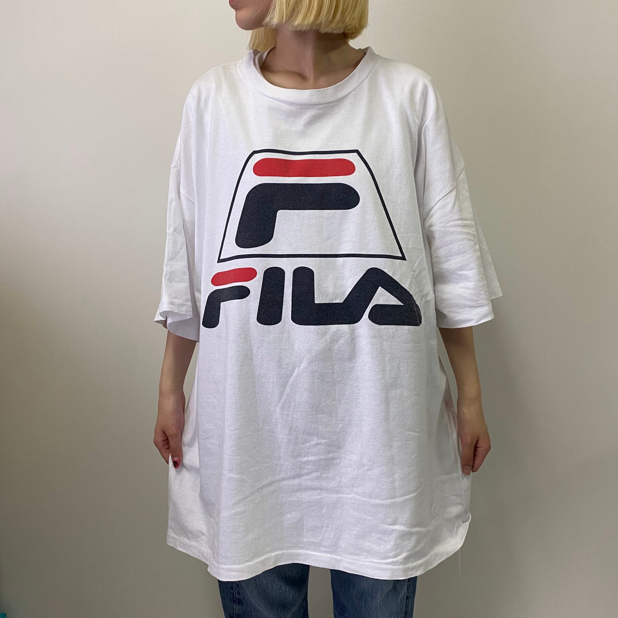 ビッグサイズ 90年代 USA製 FILA フィラ ロゴプリントTシャツ メンズXL 