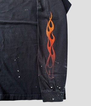 -Harley Davidson- Vintage 00s XL Flame pattern Long Sleeve T-shirt made in USA
