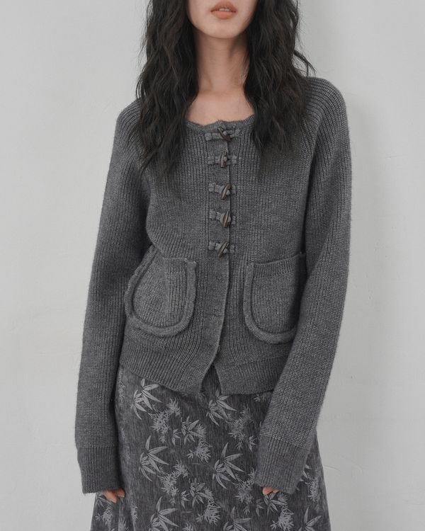 Toggle button knit cardigan TH3668