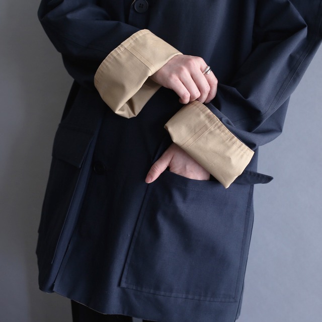 2-way reversible design shop coat
