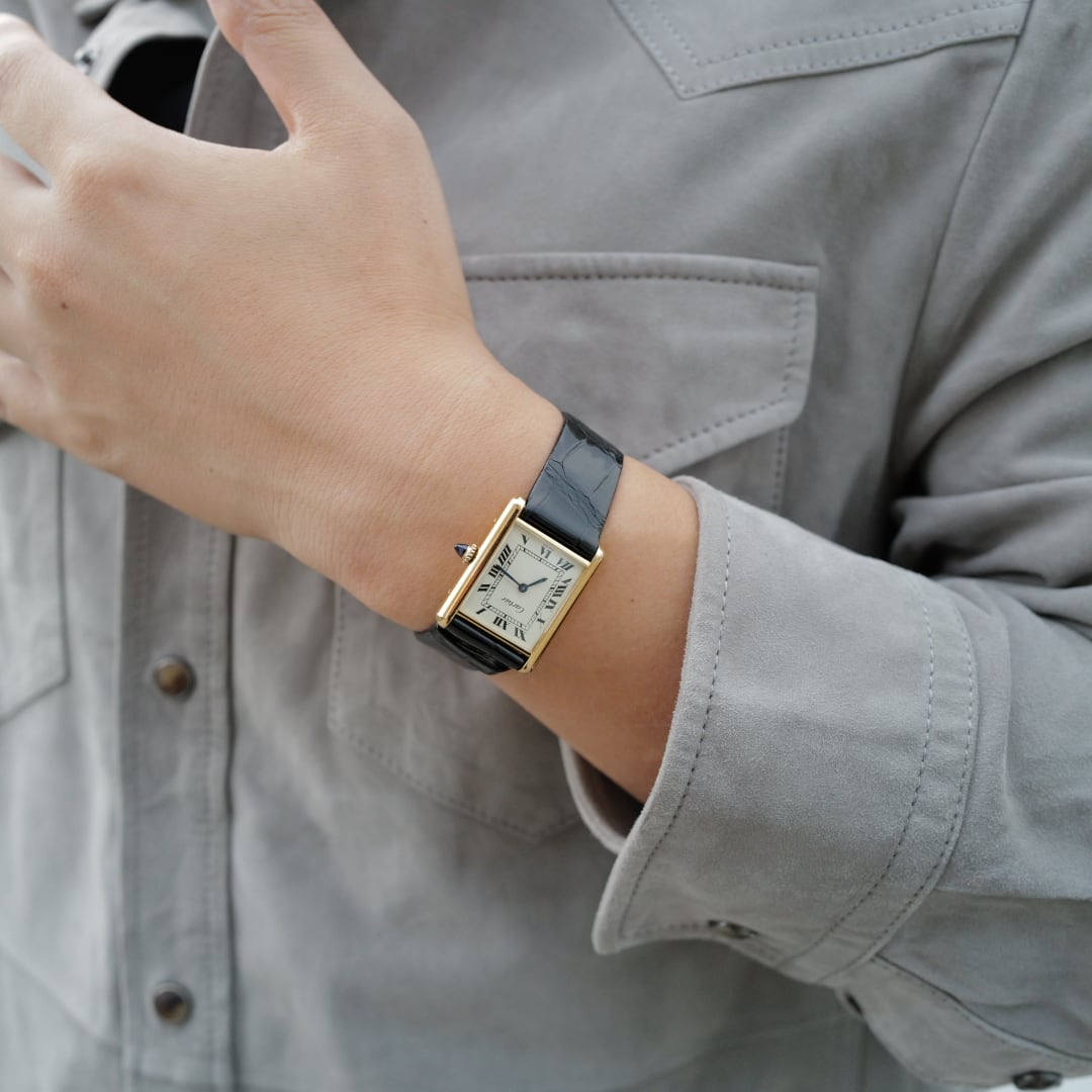 yu　Cartier カルティエ　プレマストタンク　LM 手巻き Cartier】カルティエ マストタンク LM手巻きホワイトローマ Pre