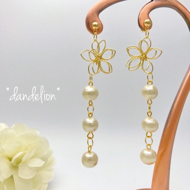 高品質な雪花＊降り積もるピアス/イヤリング