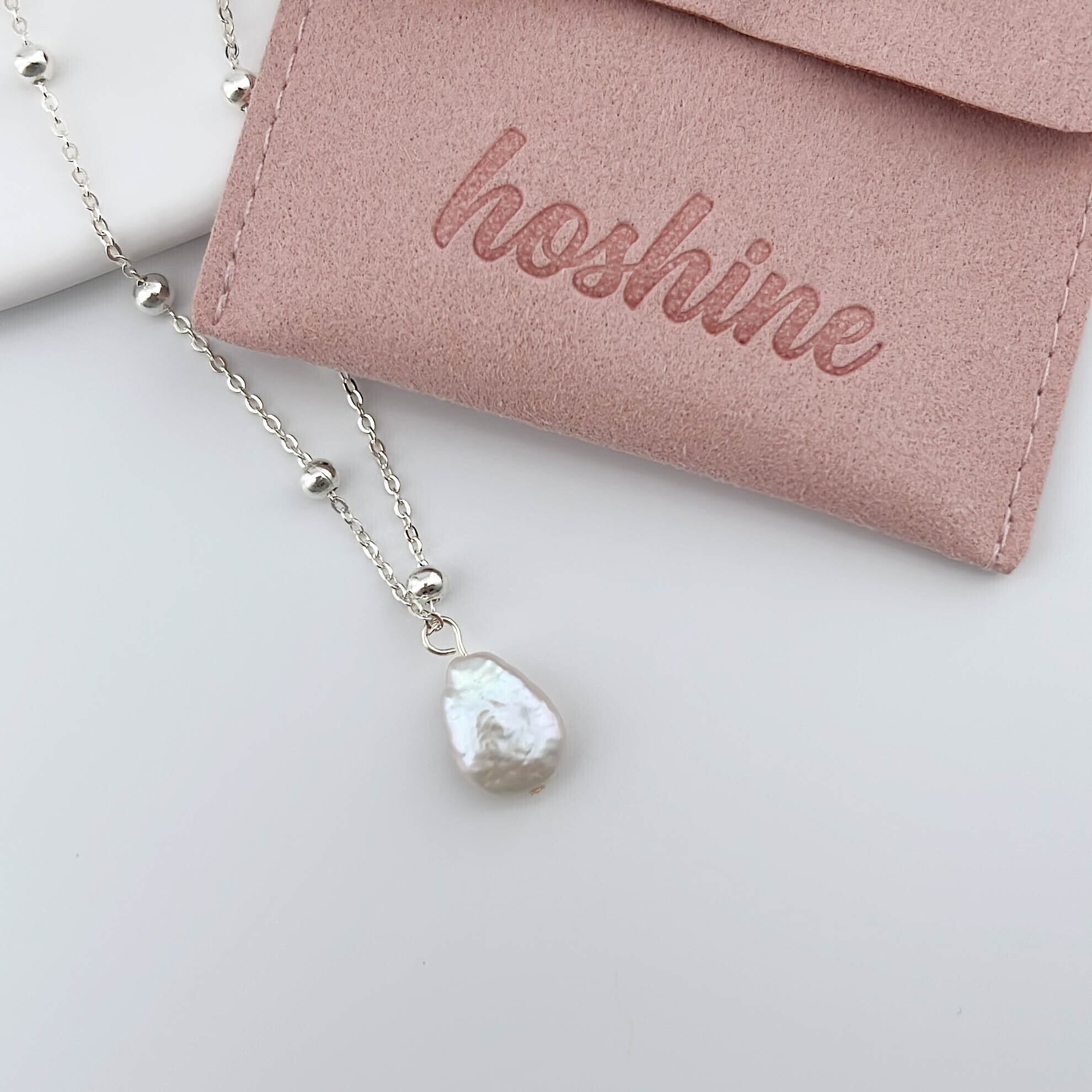 Silver925バロックパール やわらかな雰囲気のしずくモチーフショート