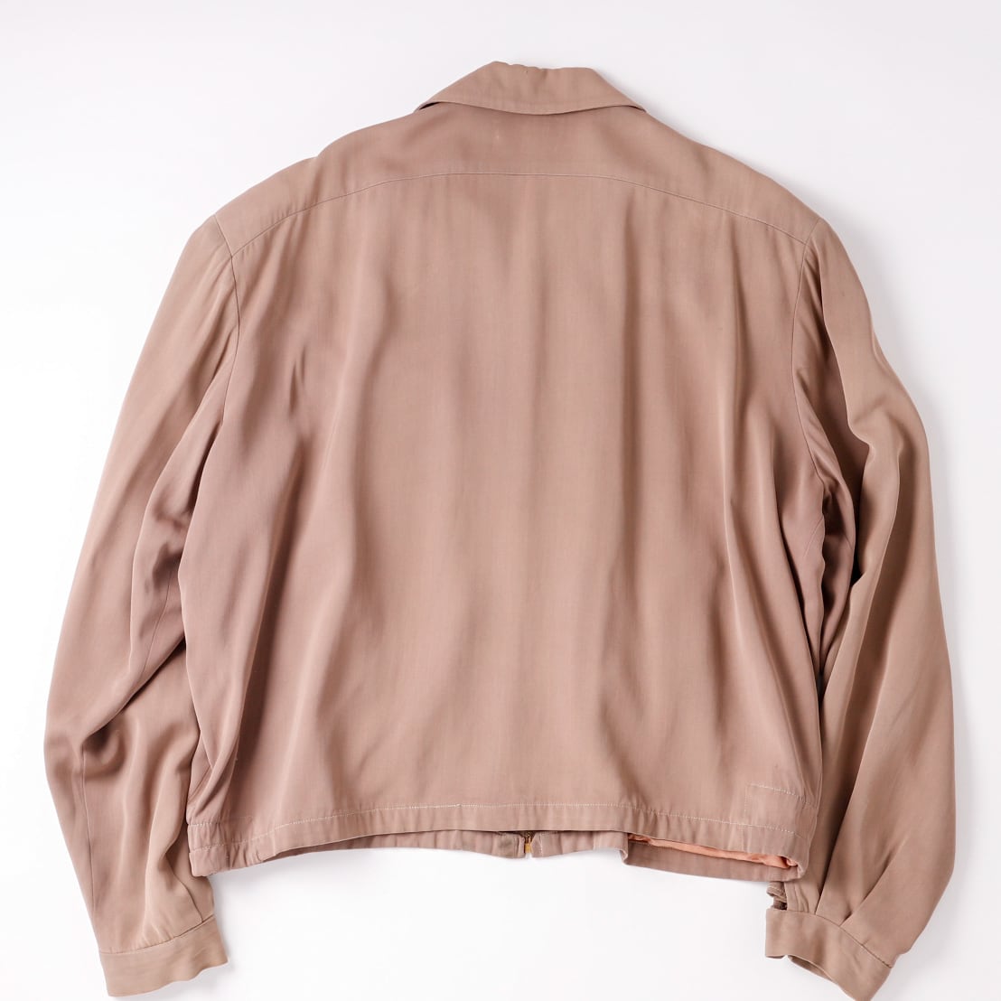 【50s-60s】ユーロ ヴィンテージ ジップ ジャケット ピンクベージュ 極美品】50s Vintage Special rayon jacket swing top blouson