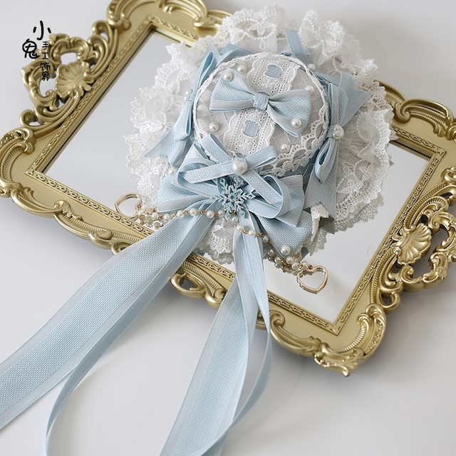 気品溢れるお茶会スタイルに｜繊細なレースとリボンが彩る雪の結晶ミニハット