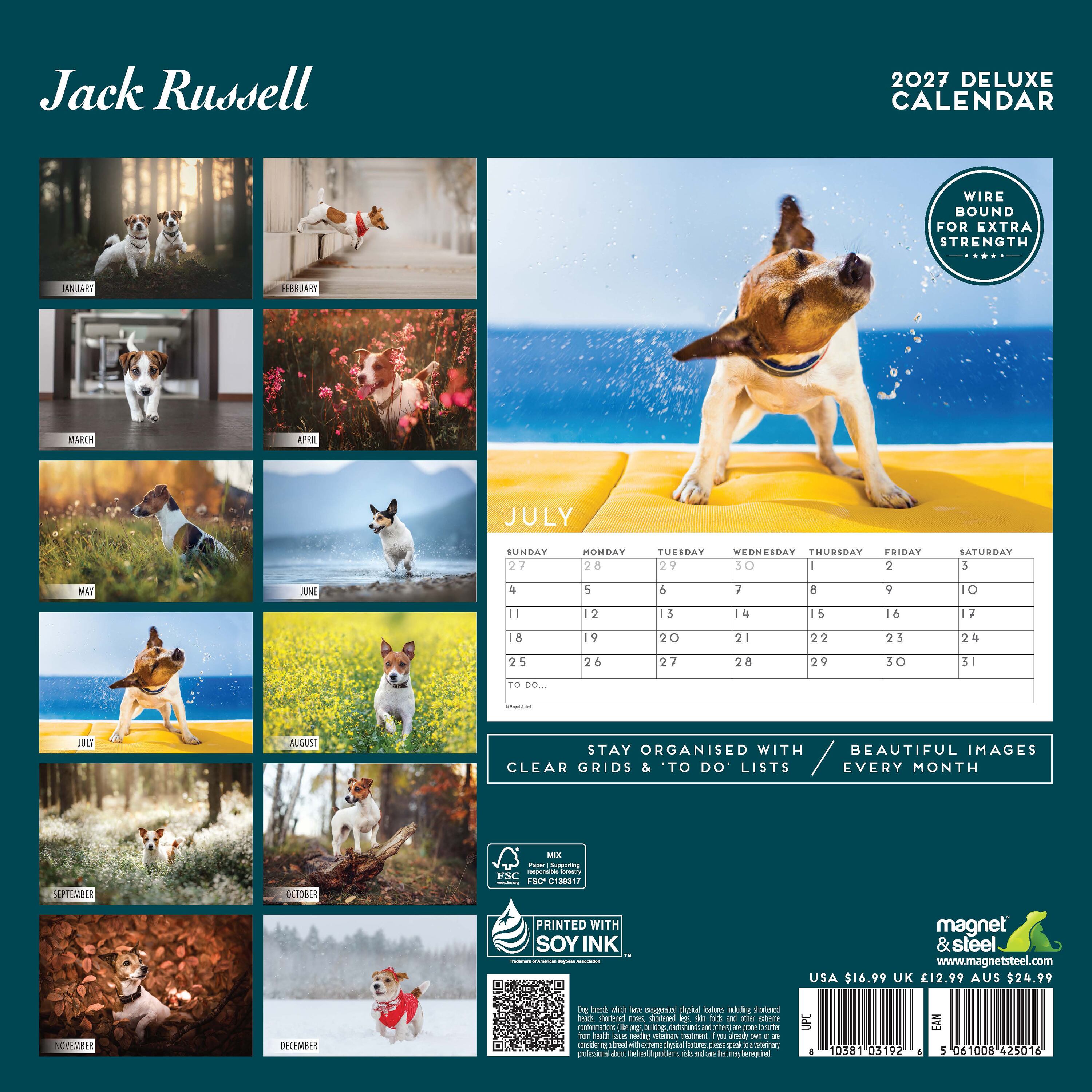 【2027年版】英国製犬種カレンダー【ジャック・ラッセル】 DELUXE 2027年版
