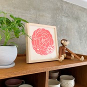 アートポスター 版画 フレーム付き おしゃれ 人気 北欧 風水 玄関 絵 正方形 花 モダン 赤 龍 バラ