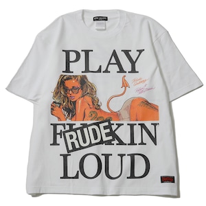 【RUDE GALLERY】ルードギャラリー Rockin' Jelly Bean × RUDE GALLERY SS TEE (WHITE) メンズＴシャツ