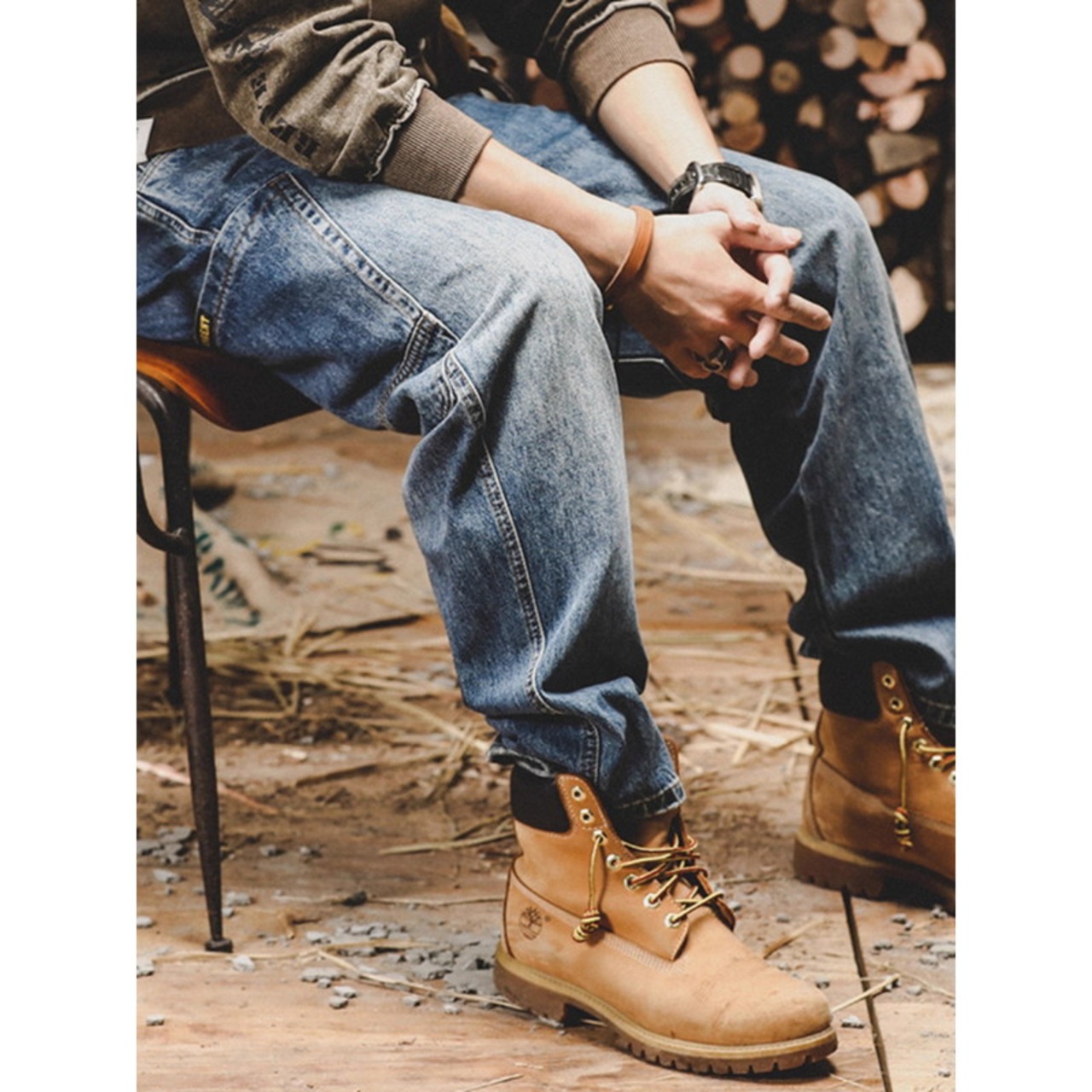 Loose Fit Wide Leg Denim Pants ◇2color H0790