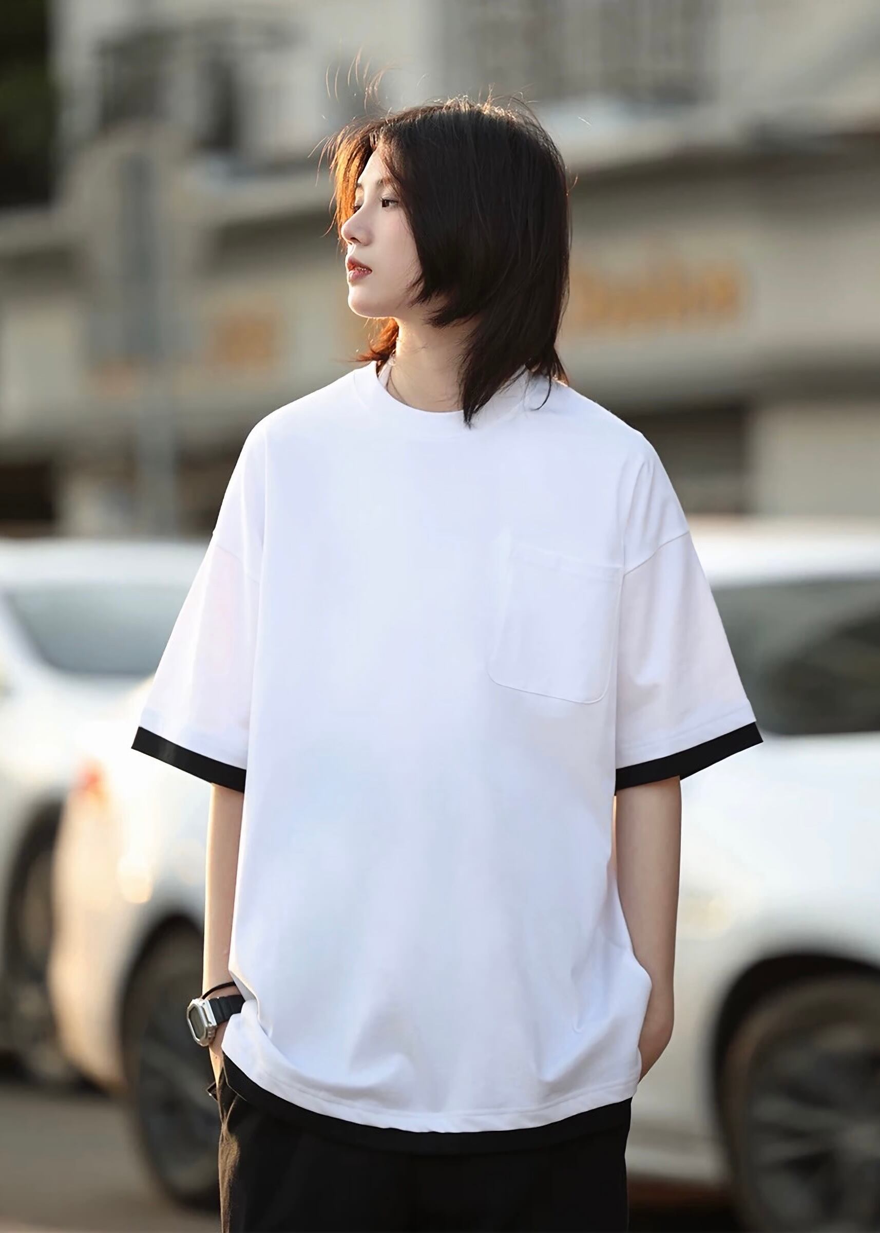フェイクレイヤードシャツ / Layered Look Short Sleeve Shirt