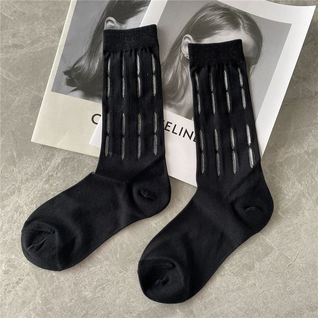 BLACK DESIGN SOCKS 1color M-8899