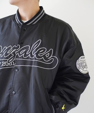 （What it isNt）ART BY MARK GONZALES STADIUM JACKET BLACK / ブラック スタジアム ジャケット ナイロン