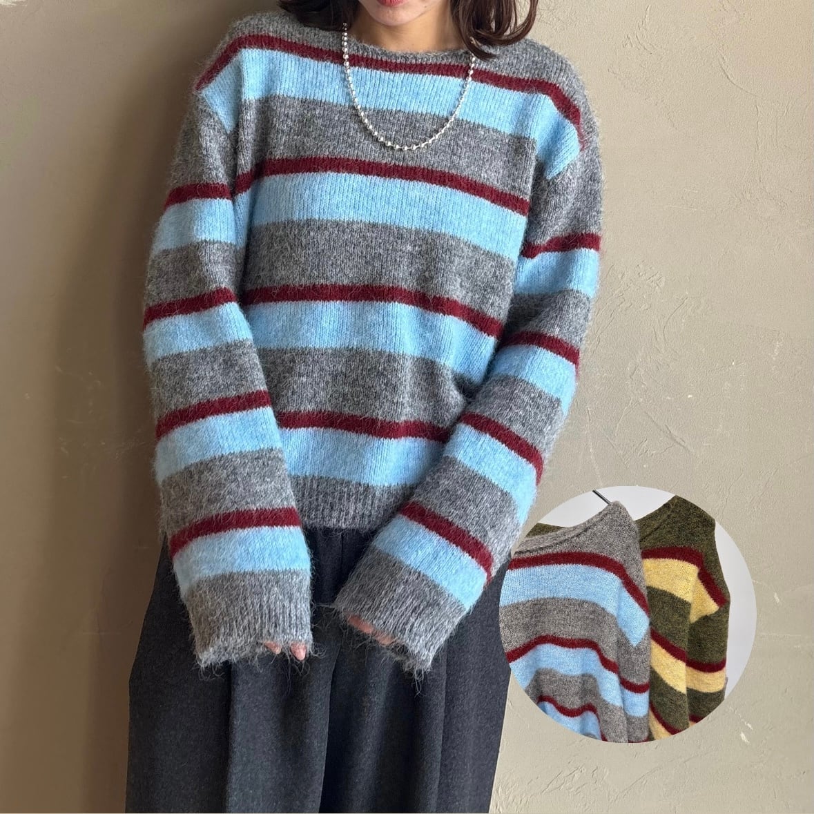 新ブランドお取り扱い記念12/21(日)まで送料無料《 12月下旬入荷 》【 RED CHOP WORKS 】マルチボーダーニット